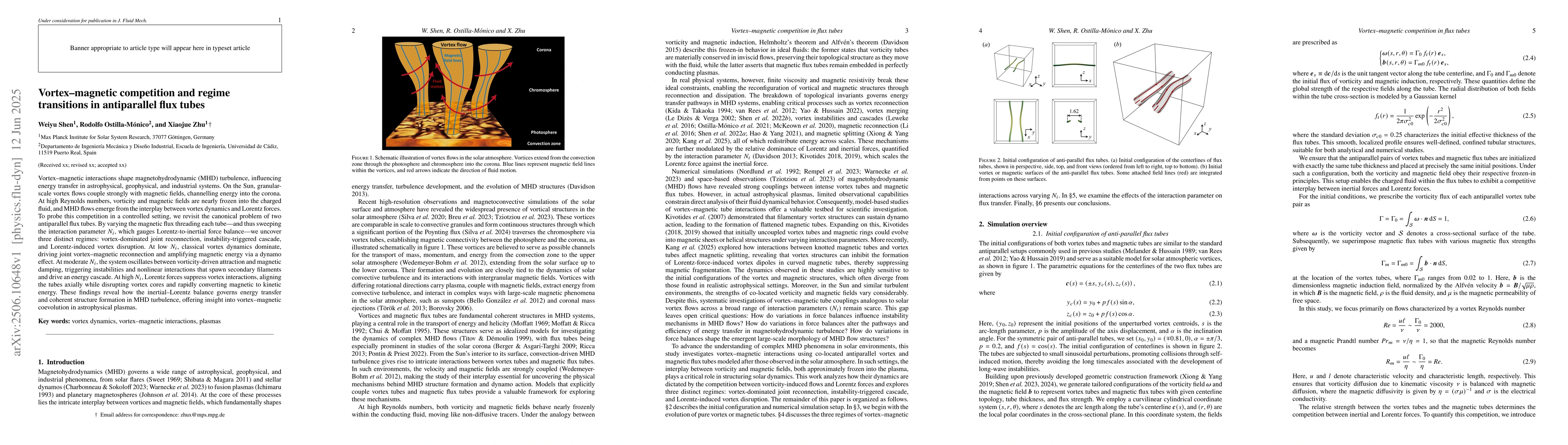 Thumbnail for Vortex-magnetic competition and regime transitions in antiparallel flux
  tubes