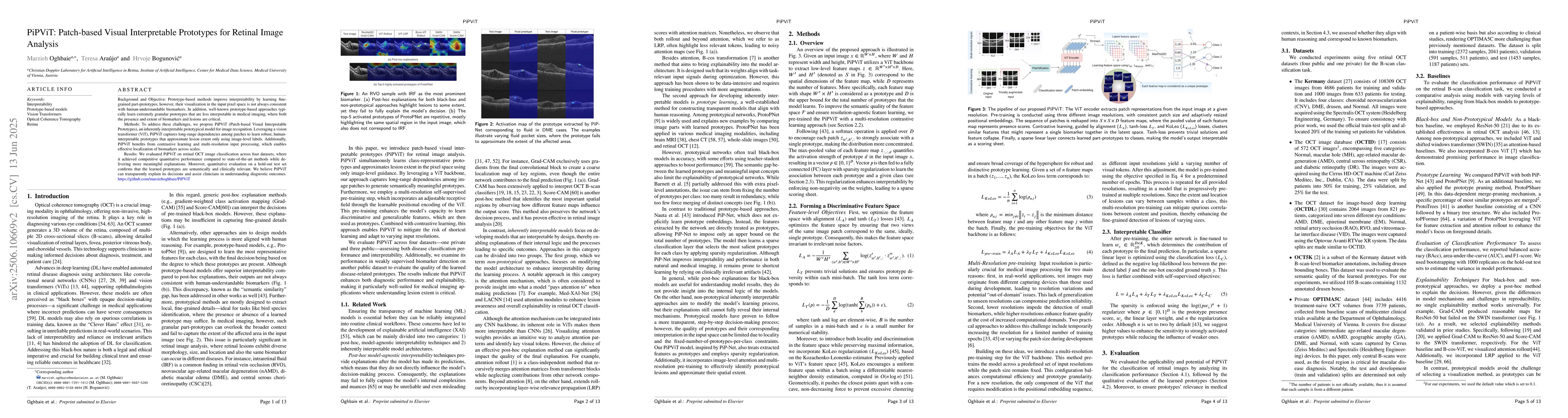 Thumbnail for PiPViT: Patch-based Visual Interpretable Prototypes for Retinal Image
  Analysis