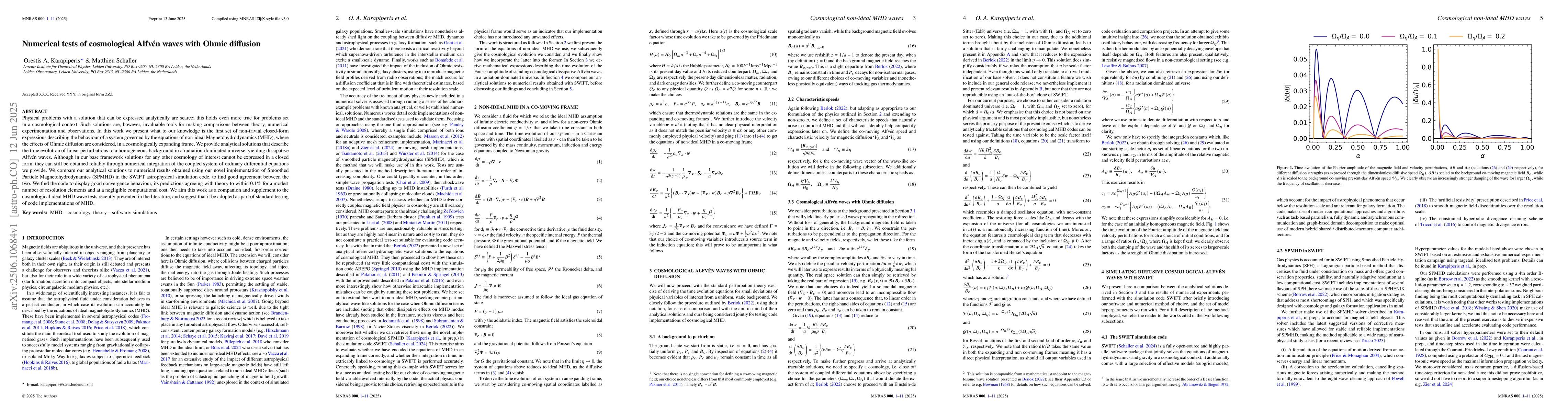Thumbnail for Numerical tests of cosmological Alfvén waves with Ohmic diffusion