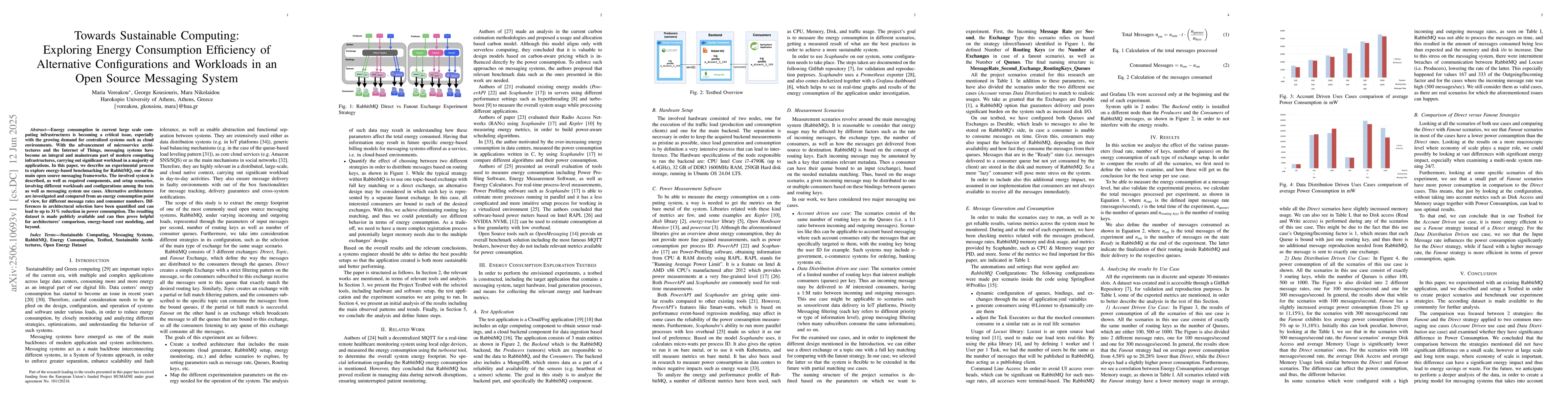 Thumbnail for Towards Sustainable Computing: Exploring Energy Consumption Efficiency
  of Alternative Configurations and Workloads in an Open Source Messaging
  System