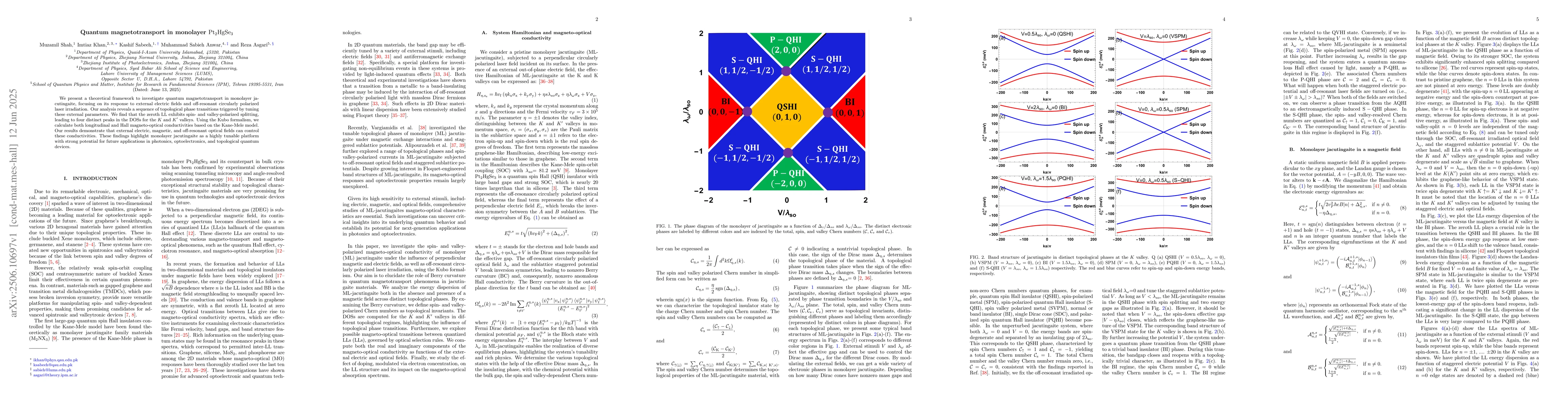 Thumbnail for Quantum magnetotransport in monolayer $\mathrm{Pt_{2}HgSe_{3}}$