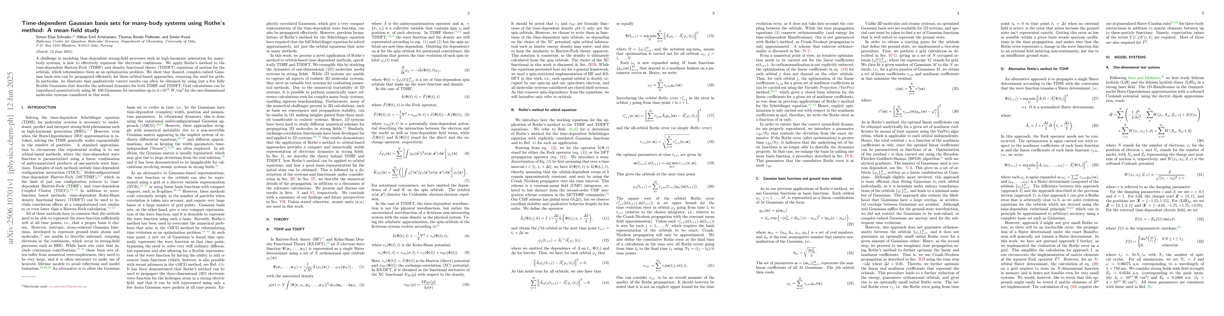 Thumbnail for Time-dependent Gaussian basis sets for many-body systems using Rothe's
  method: A mean-field study