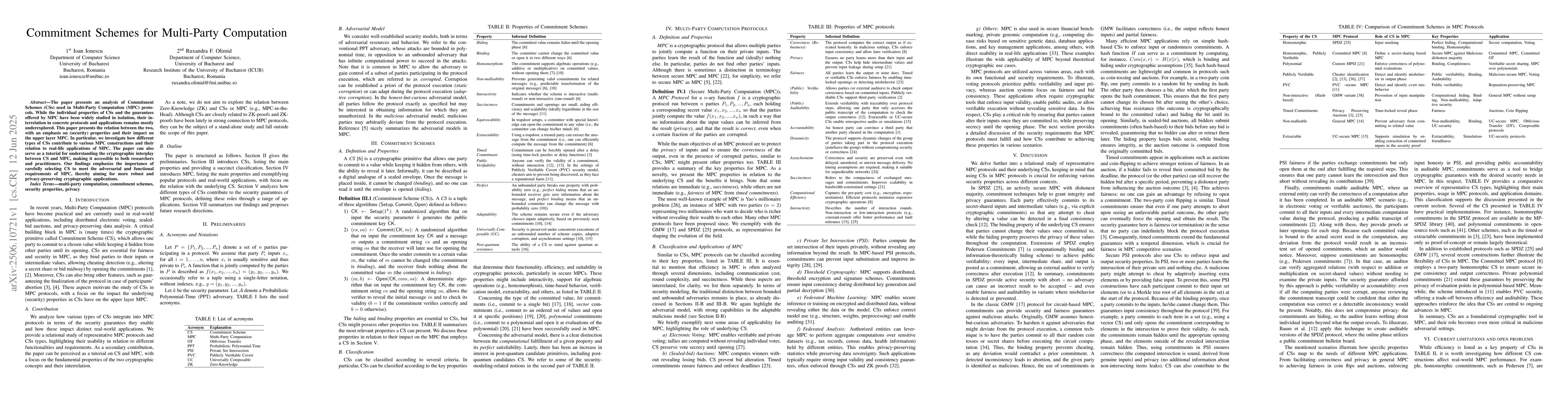 Thumbnail for Commitment Schemes for Multi-Party Computation