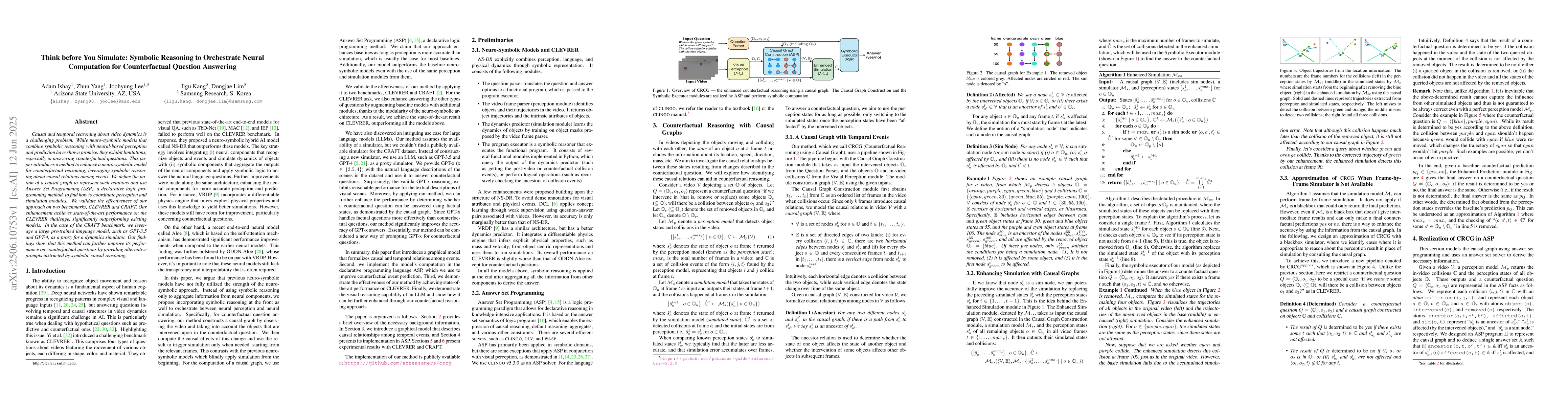 Thumbnail for Think before You Simulate: Symbolic Reasoning to Orchestrate Neural
  Computation for Counterfactual Question Answering