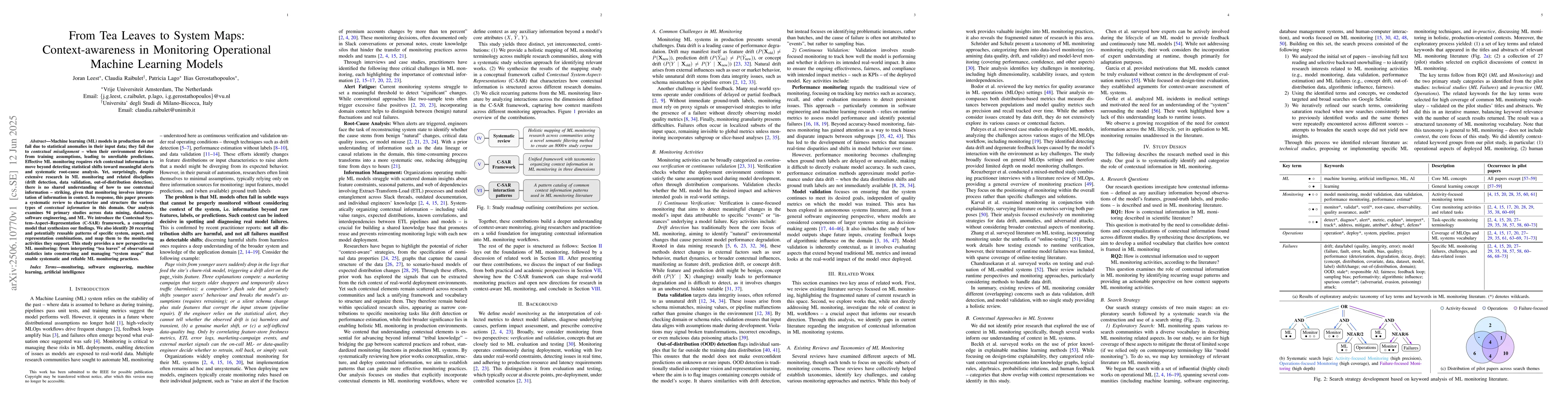 Thumbnail for From Tea Leaves to System Maps: Context-awareness in Monitoring
  Operational Machine Learning Models