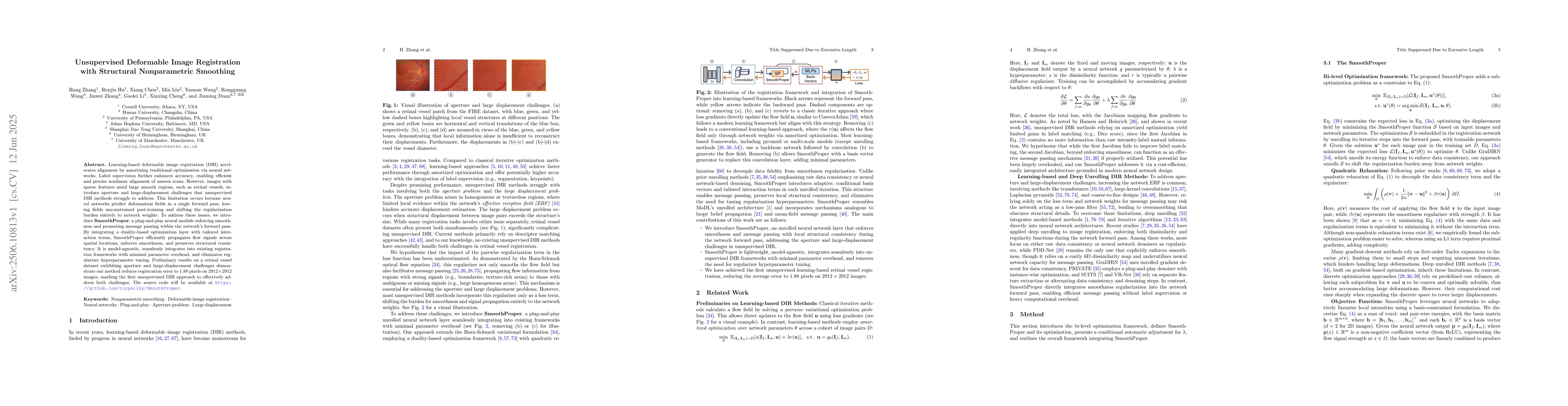 Thumbnail for Unsupervised Deformable Image Registration with Structural Nonparametric
  Smoothing
