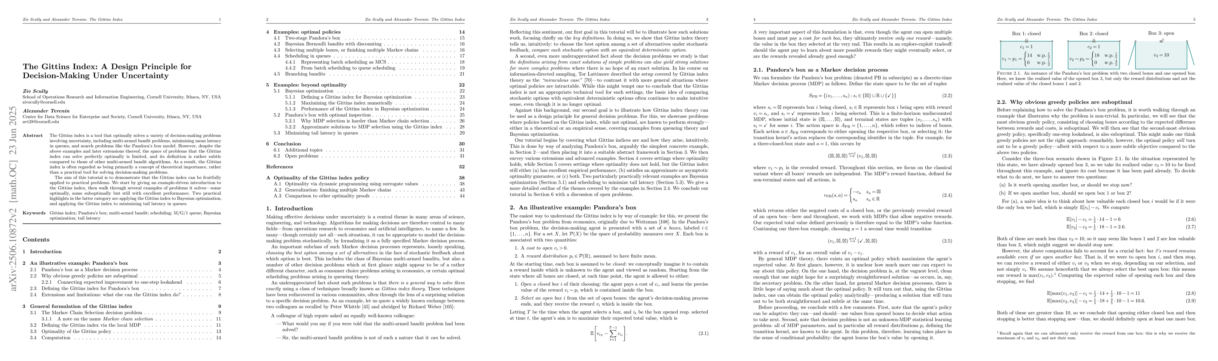 Thumbnail for The Gittins Index: A Design Principle for Decision-Making Under
  Uncertainty