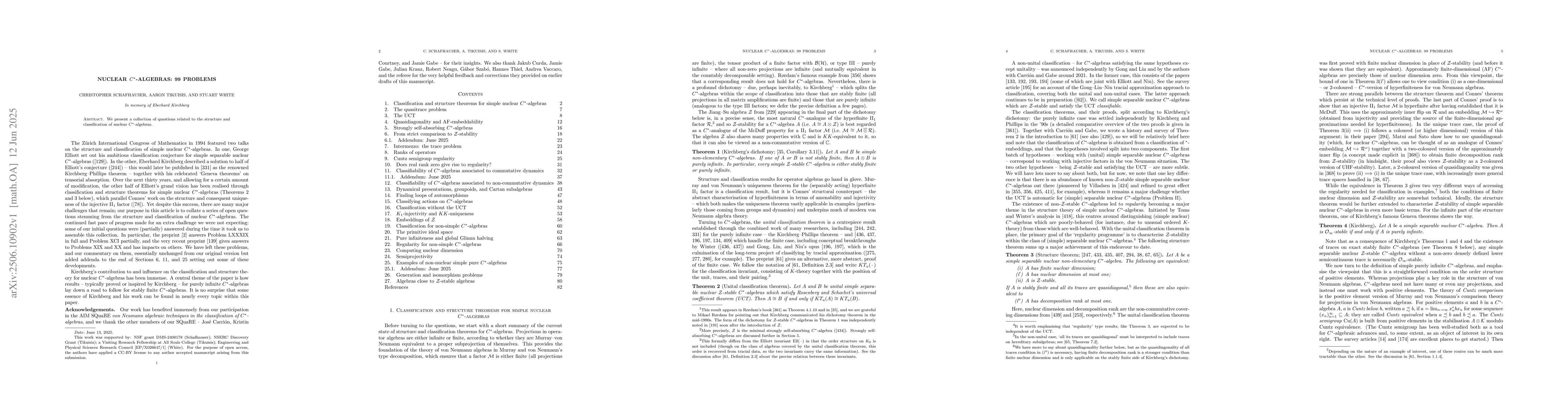 Thumbnail for Nuclear C*-algebras: 99 problems