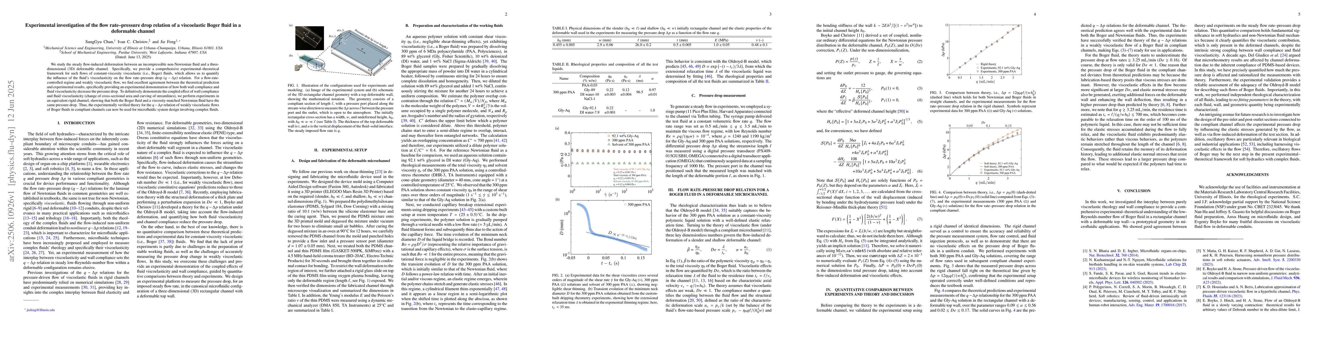 Thumbnail for Experimental investigation of the flow rate--pressure drop relation of a
  viscoelastic Boger fluid in a deformable channel
