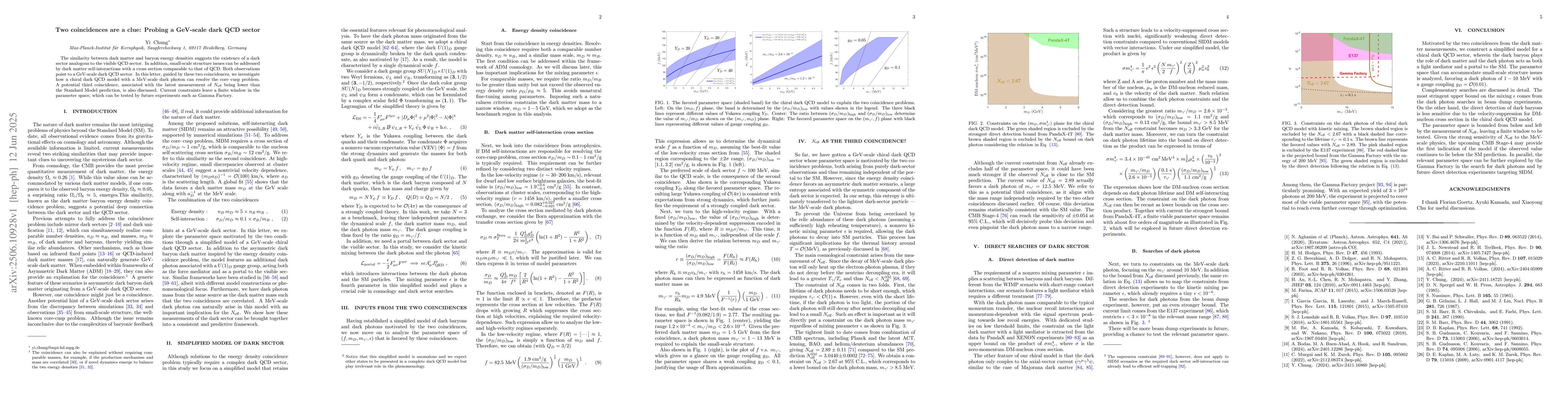 Thumbnail for Two coincidences are a clue: Probing a GeV-scale dark QCD sector