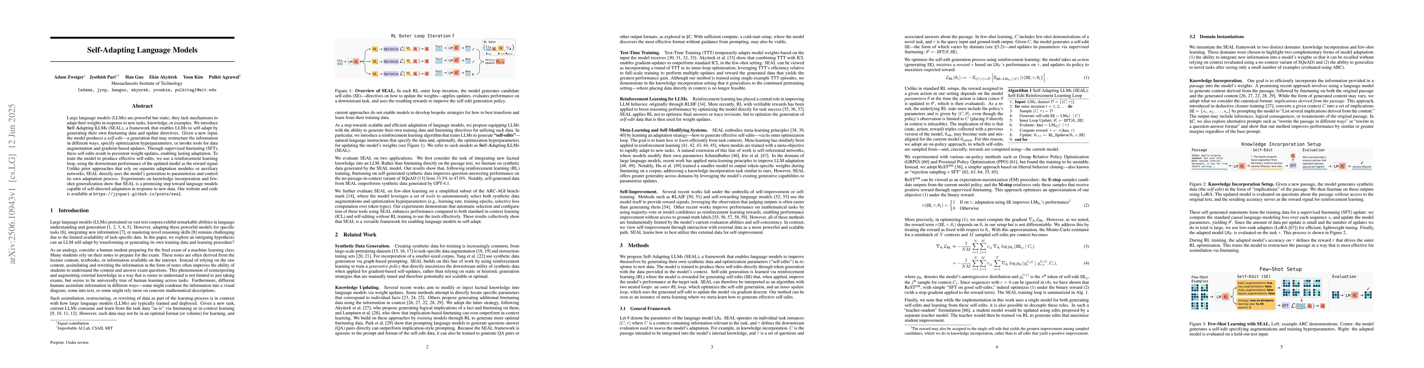 Thumbnail for Self-Adapting Language Models