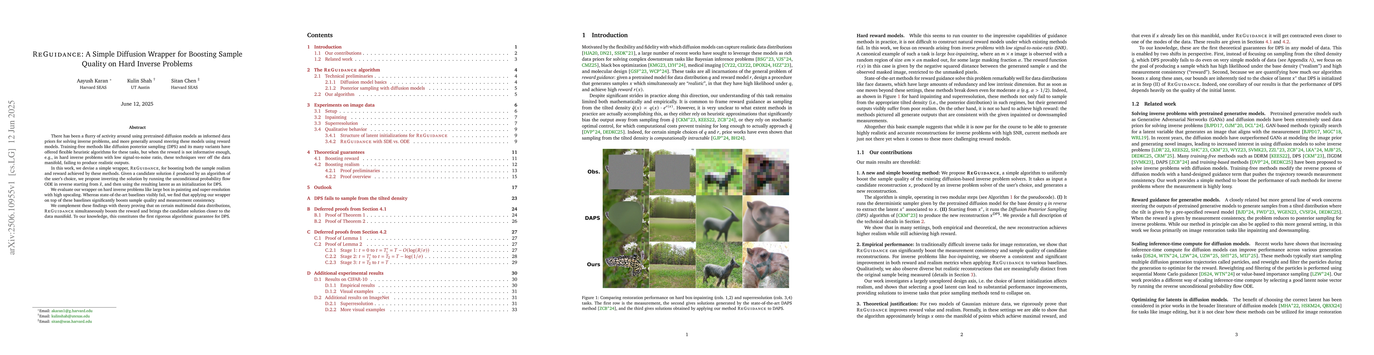 Thumbnail for ReGuidance: A Simple Diffusion Wrapper for Boosting Sample Quality on
  Hard Inverse Problems