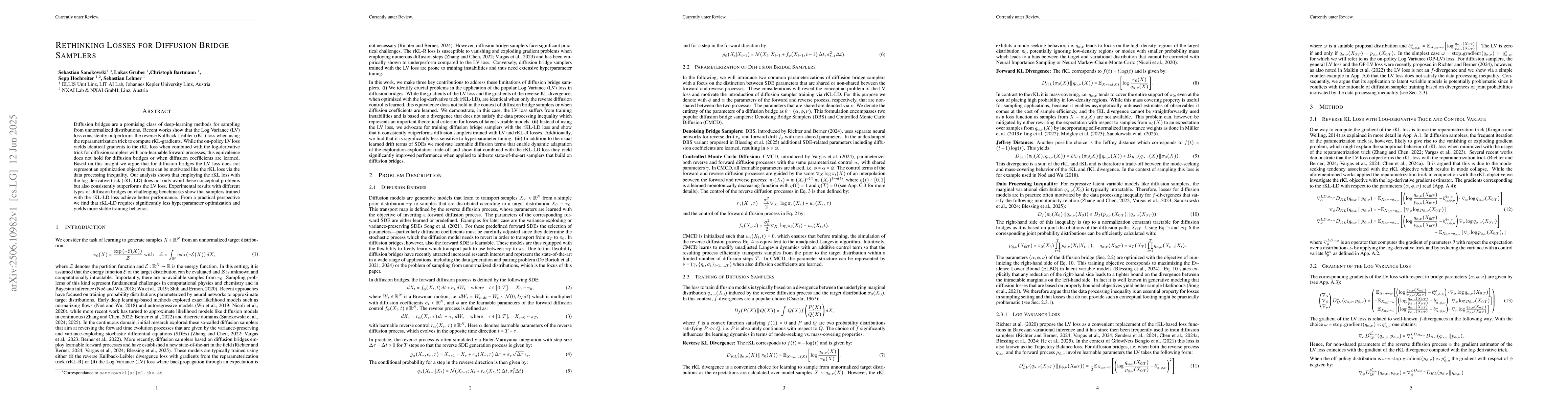 Thumbnail for Rethinking Losses for Diffusion Bridge Samplers