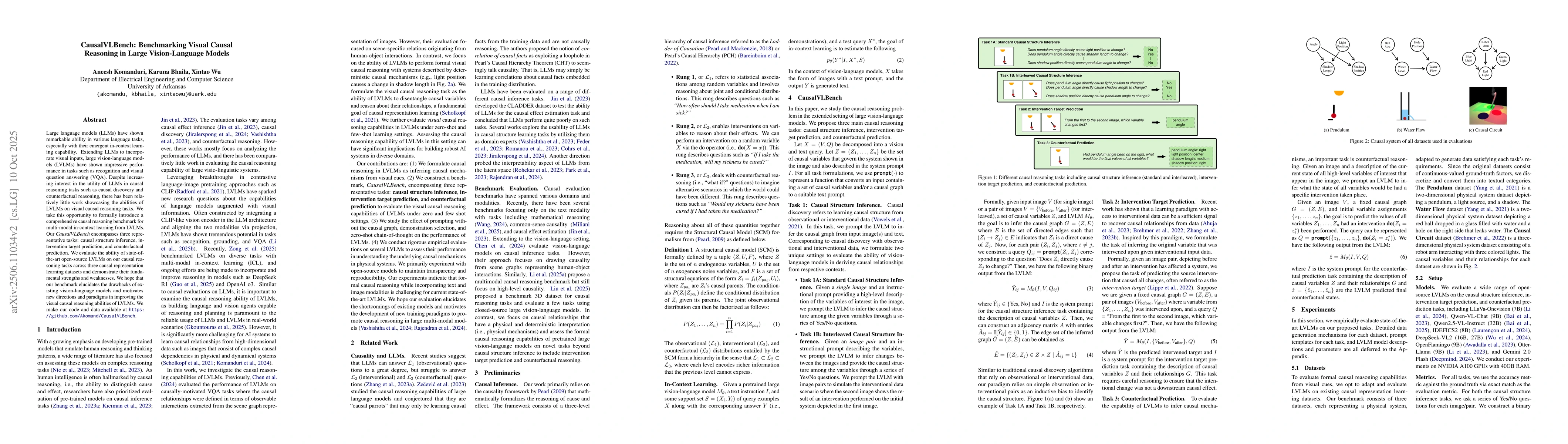 Thumbnail for CausalVLBench: Benchmarking Visual Causal Reasoning in Large
  Vision-Language Models