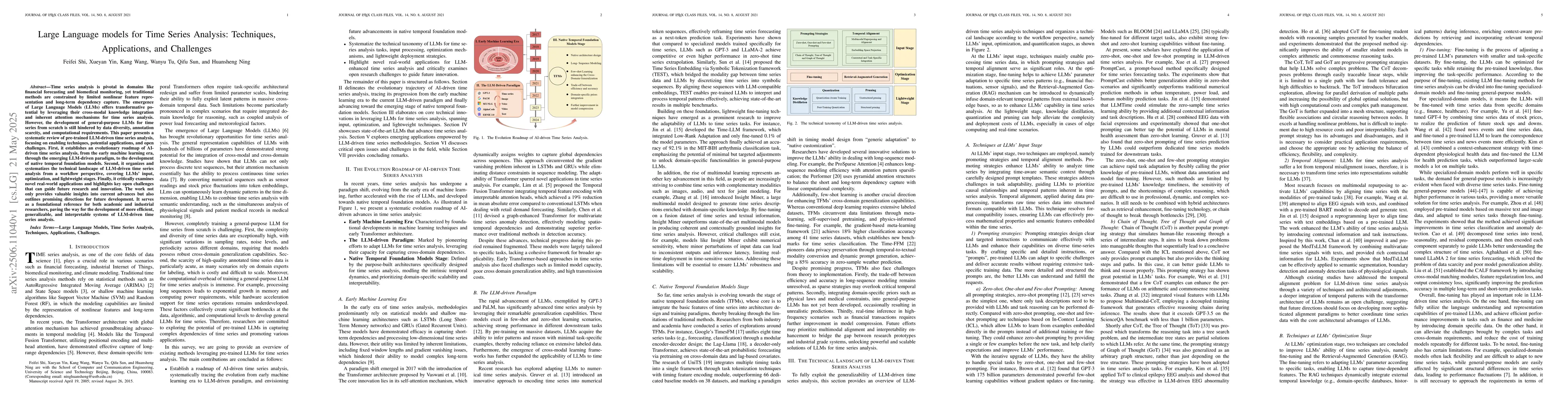 Thumbnail for Large Language models for Time Series Analysis: Techniques,
  Applications, and Challenges