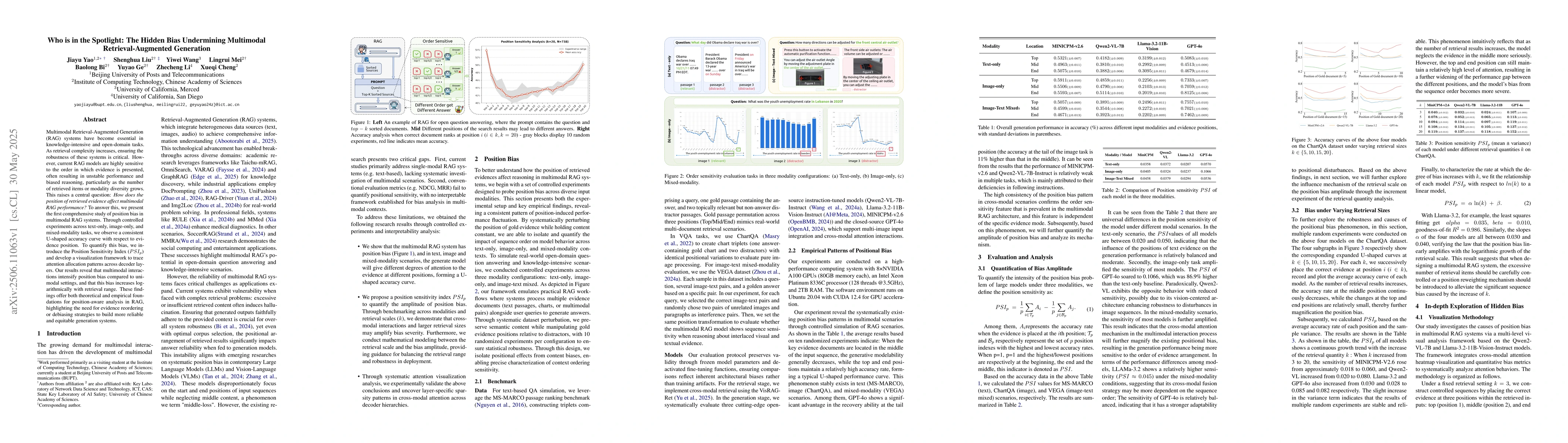 Thumbnail for Who is in the Spotlight: The Hidden Bias Undermining Multimodal
  Retrieval-Augmented Generation