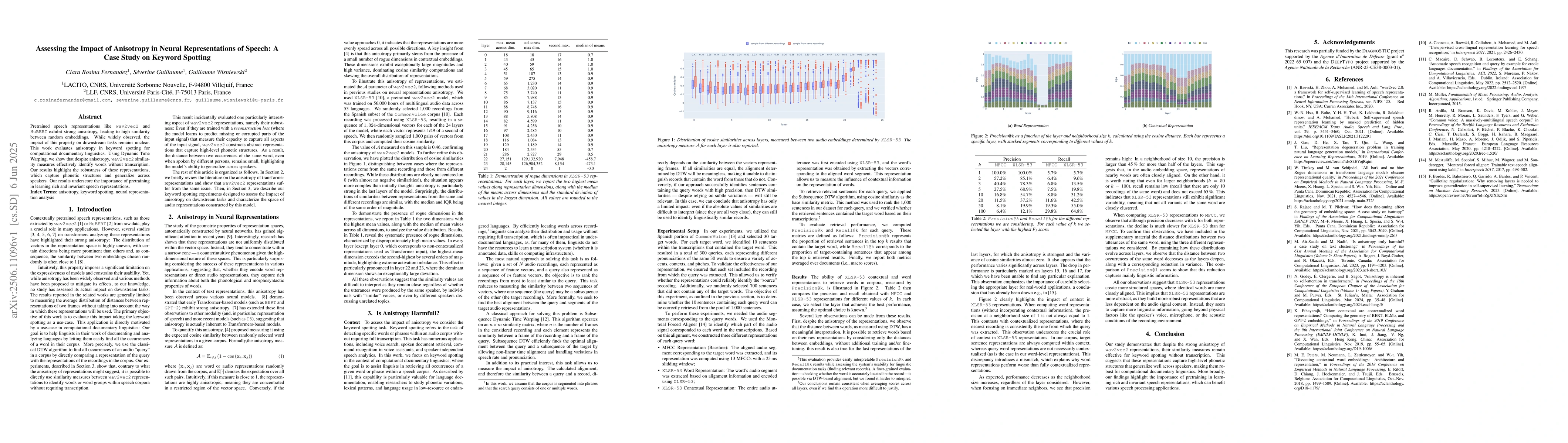Thumbnail for Assessing the Impact of Anisotropy in Neural Representations of Speech:
  A Case Study on Keyword Spotting