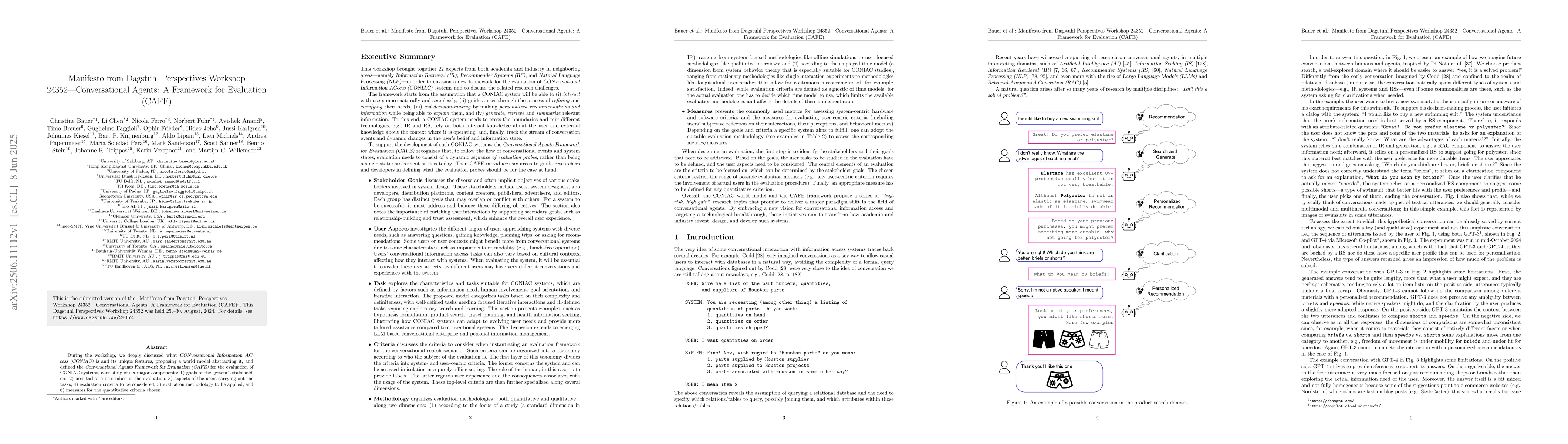 Thumbnail for Manifesto from Dagstuhl Perspectives Workshop 24352 -- Conversational
  Agents: A Framework for Evaluation (CAFE)