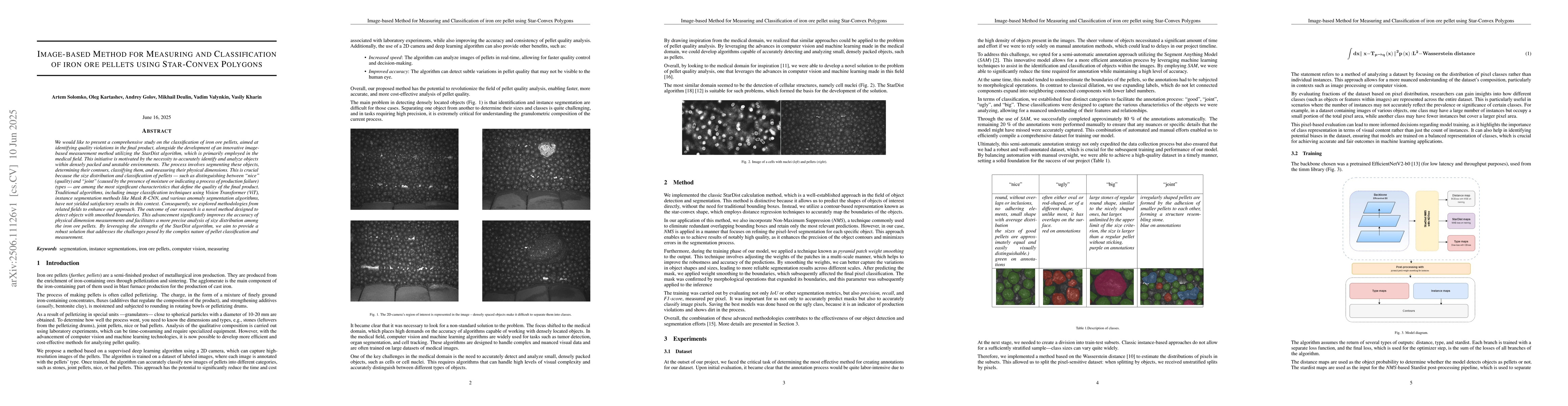 Thumbnail for Image-Based Method For Measuring And Classification Of Iron Ore Pellets
  Using Star-Convex Polygons