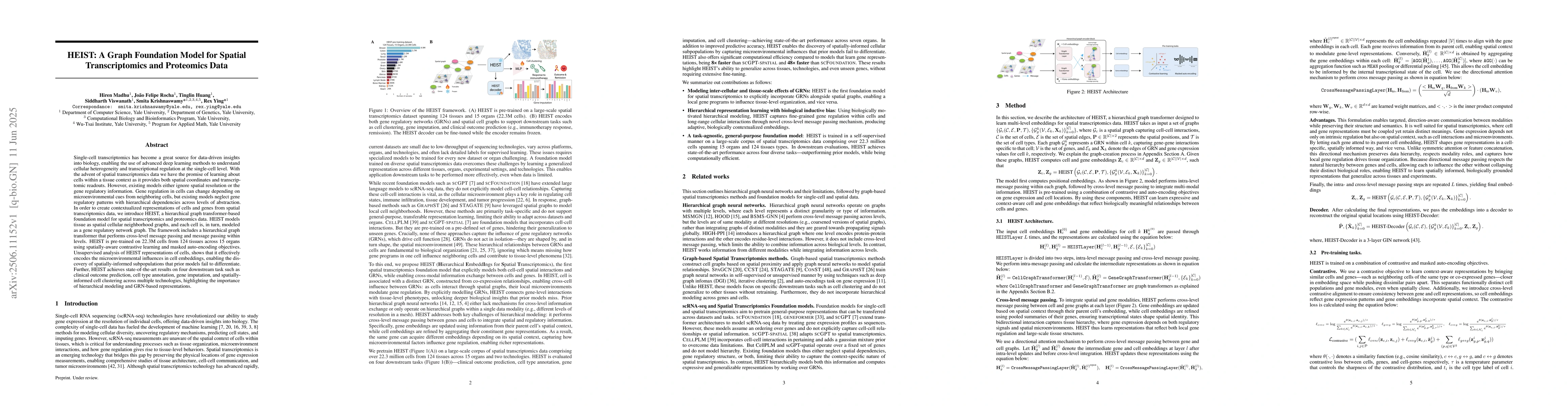 Thumbnail for HEIST: A Graph Foundation Model for Spatial Transcriptomics and
  Proteomics Data