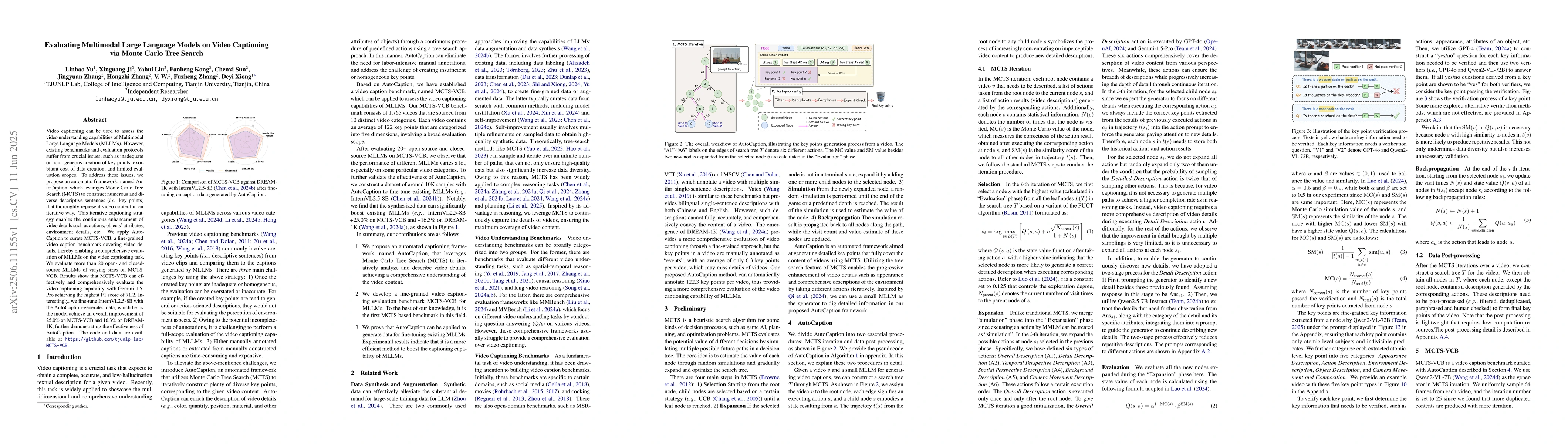 Thumbnail for Evaluating Multimodal Large Language Models on Video Captioning via
  Monte Carlo Tree Search