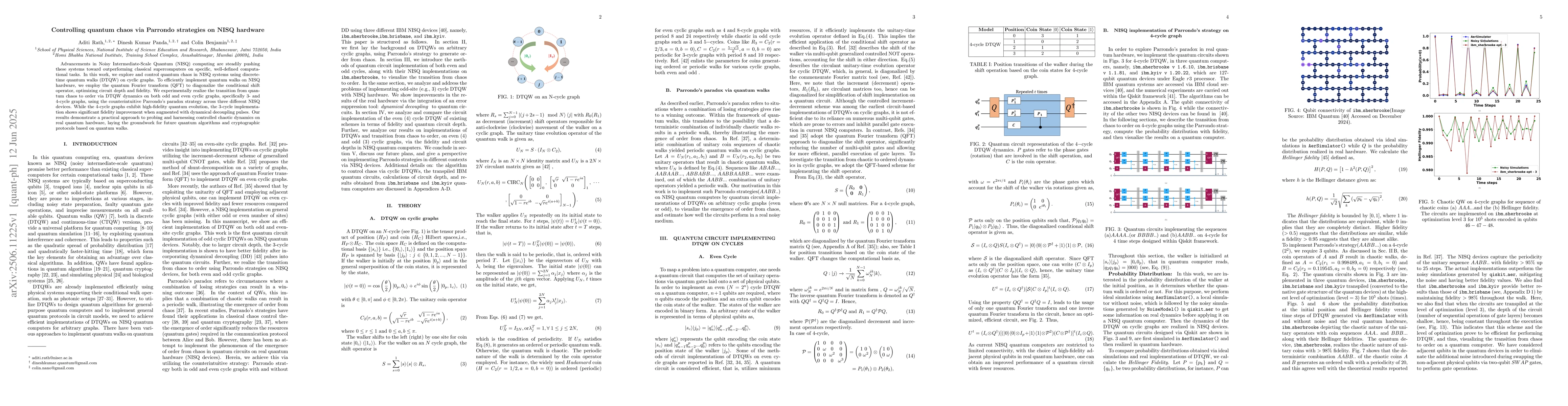 Thumbnail for Controlling quantum chaos via Parrondo strategies on NISQ hardware