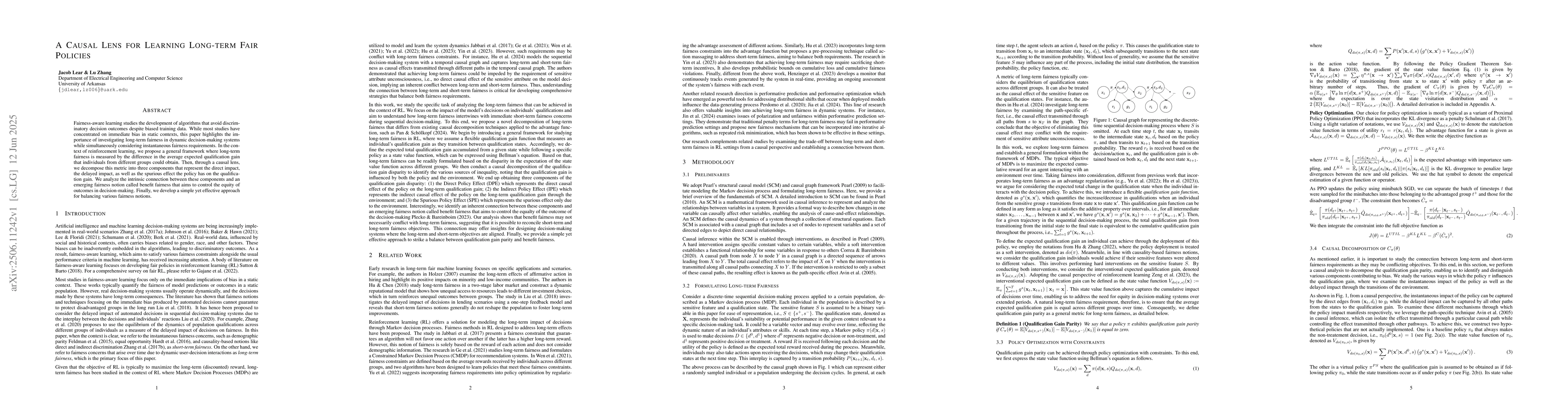 Thumbnail for A Causal Lens for Learning Long-term Fair Policies