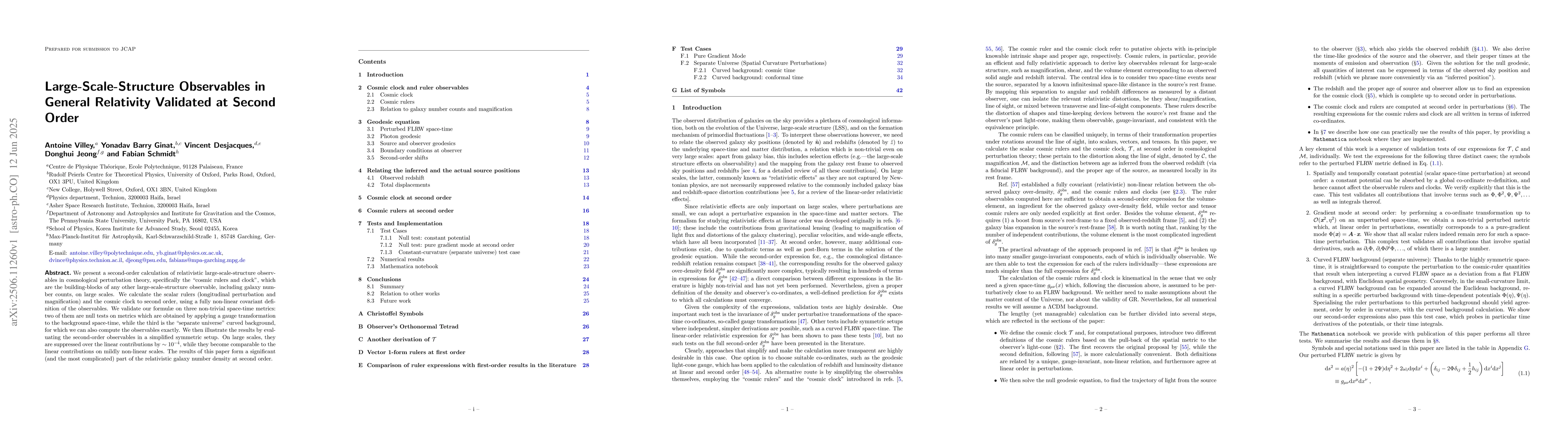 Thumbnail for Large-Scale-Structure Observables in General Relativity Validated at
  Second Order