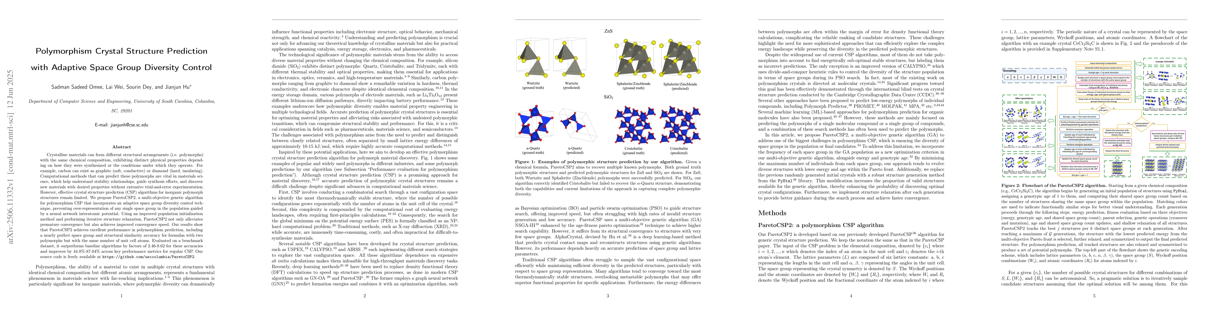 Thumbnail for Polymorphism Crystal Structure Prediction with Adaptive Space Group
  Diversity Control