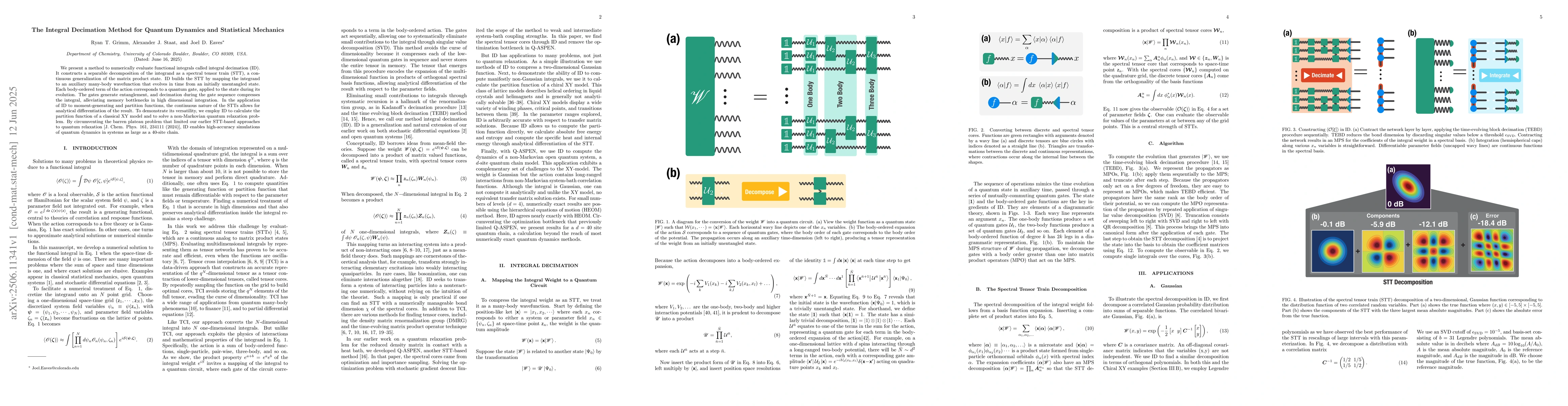 Thumbnail for The Integral Decimation Method for Quantum Dynamics and Statistical
  Mechanics