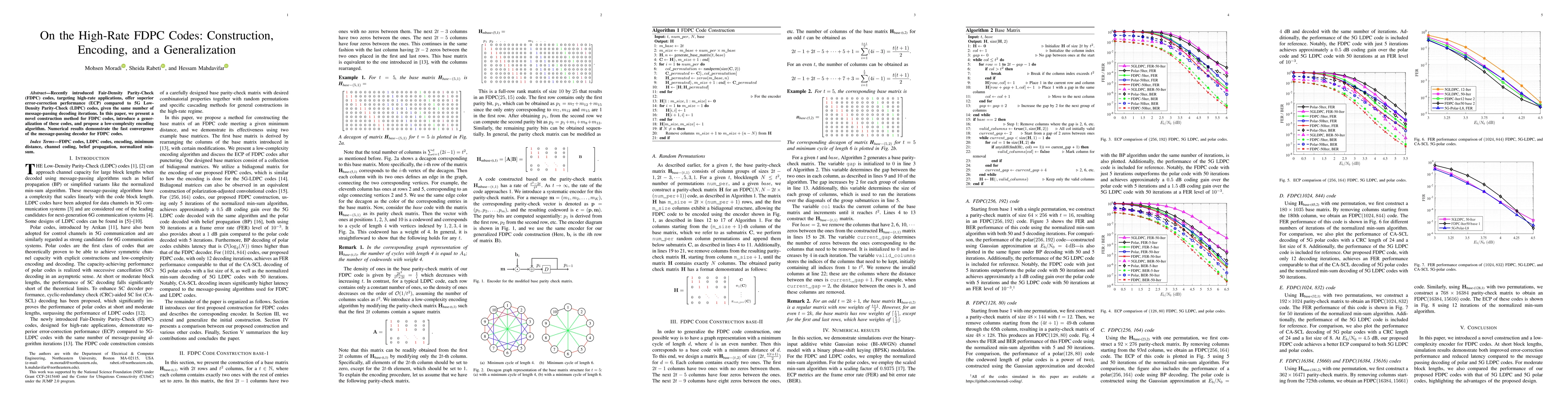 Thumbnail for On the High-Rate FDPC Codes: Construction, Encoding, and a
  Generalization