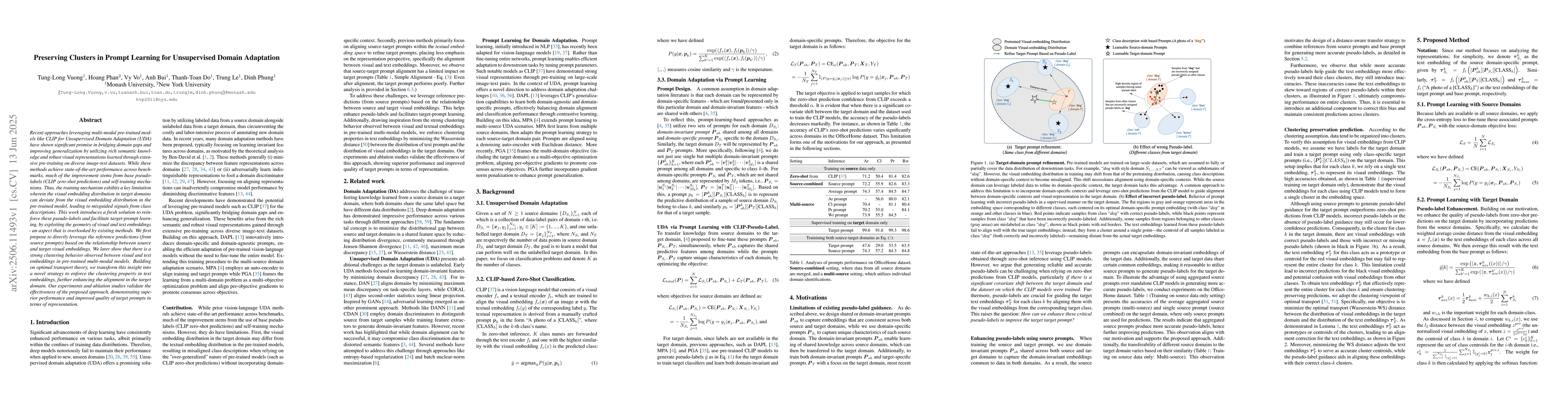Thumbnail for Preserving Clusters in Prompt Learning for Unsupervised Domain
  Adaptation