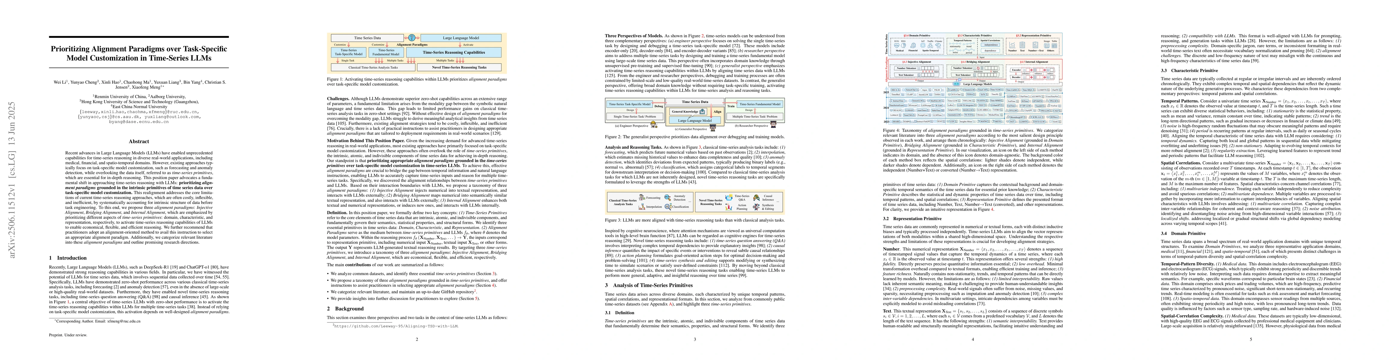 Thumbnail for Prioritizing Alignment Paradigms over Task-Specific Model Customization
  in Time-Series LLMs