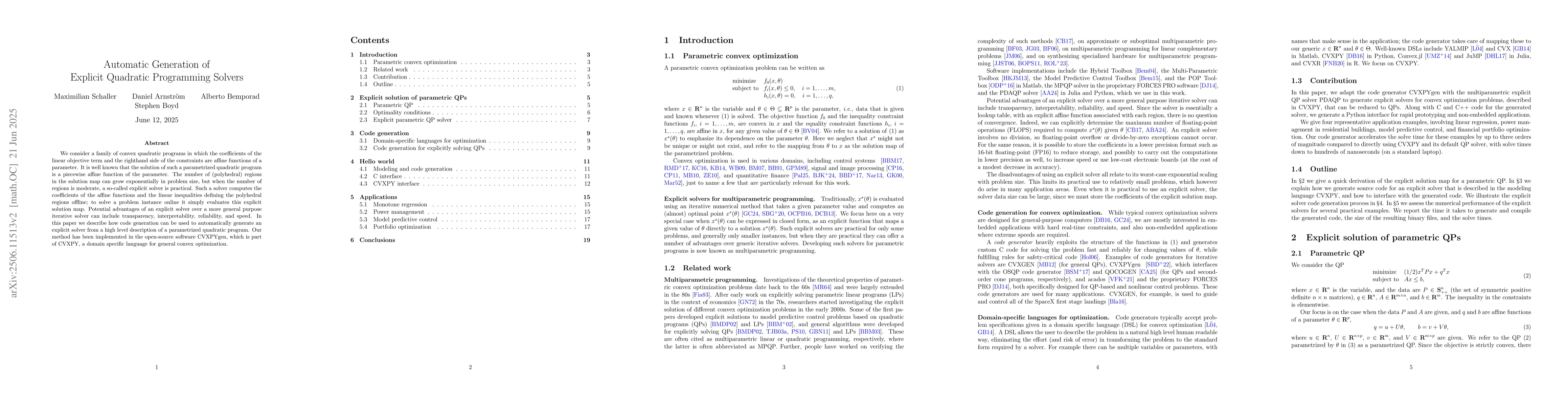 Thumbnail for Automatic Generation of Explicit Quadratic Programming Solvers