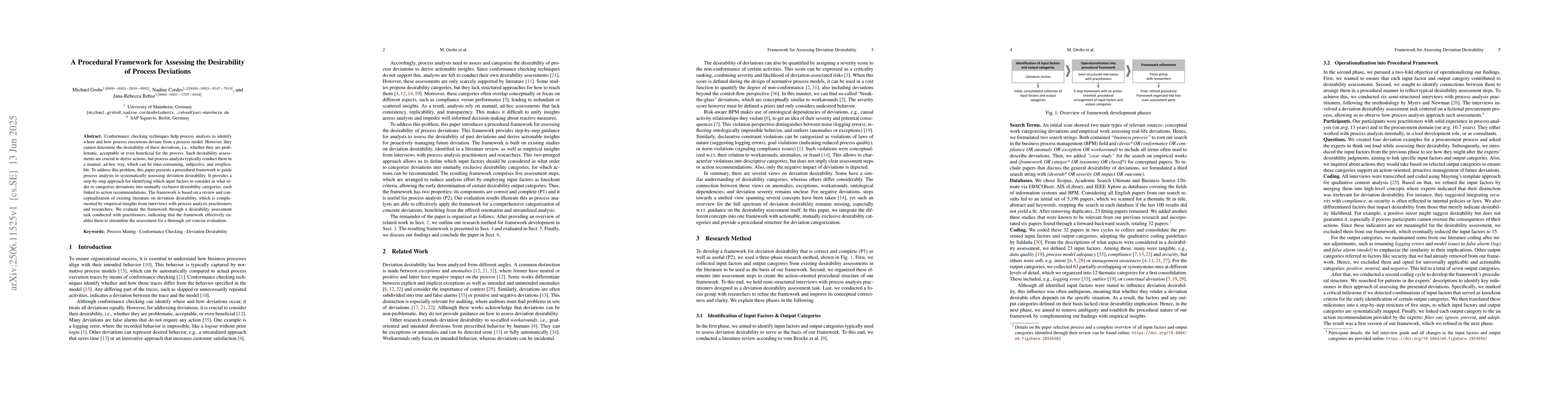 Thumbnail for A Procedural Framework for Assessing the Desirability of Process
  Deviations