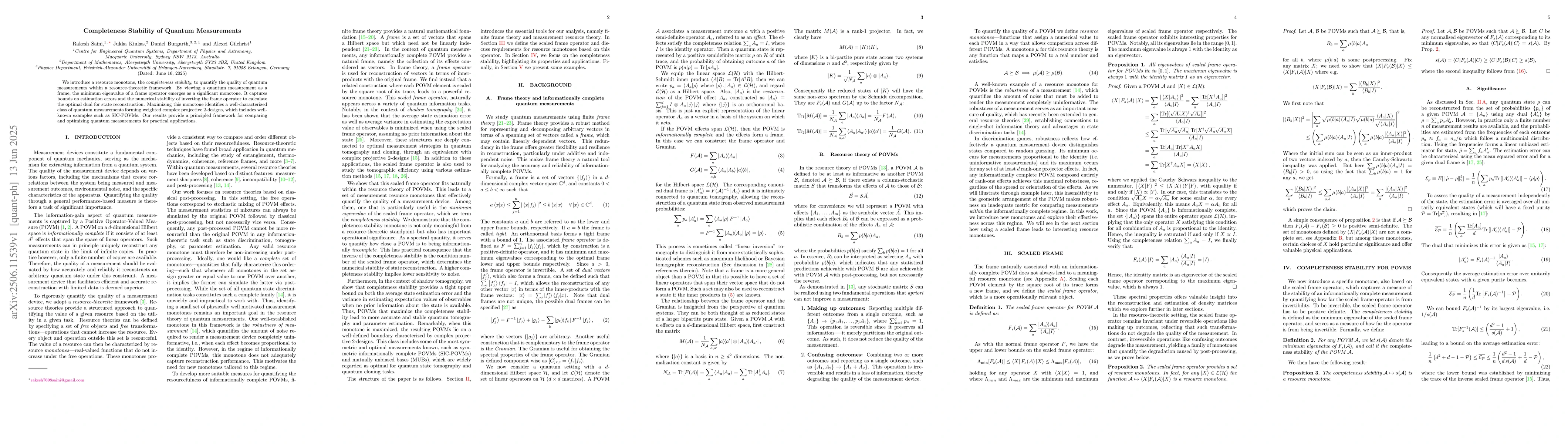Thumbnail for Completeness Stability of Quantum Measurements