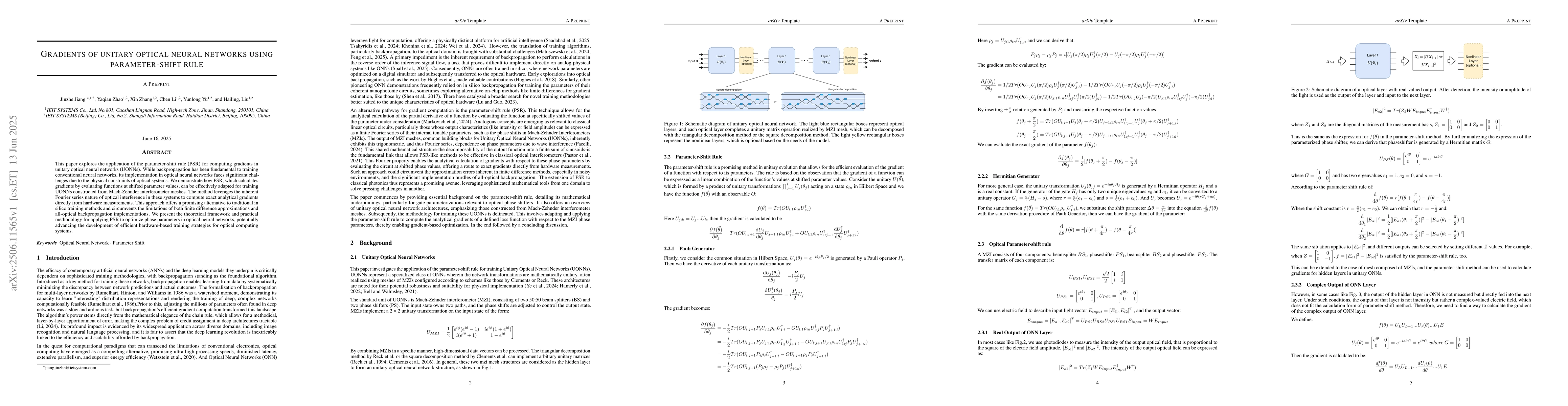 Thumbnail for Gradients of unitary optical neural networks using parameter-shift rule