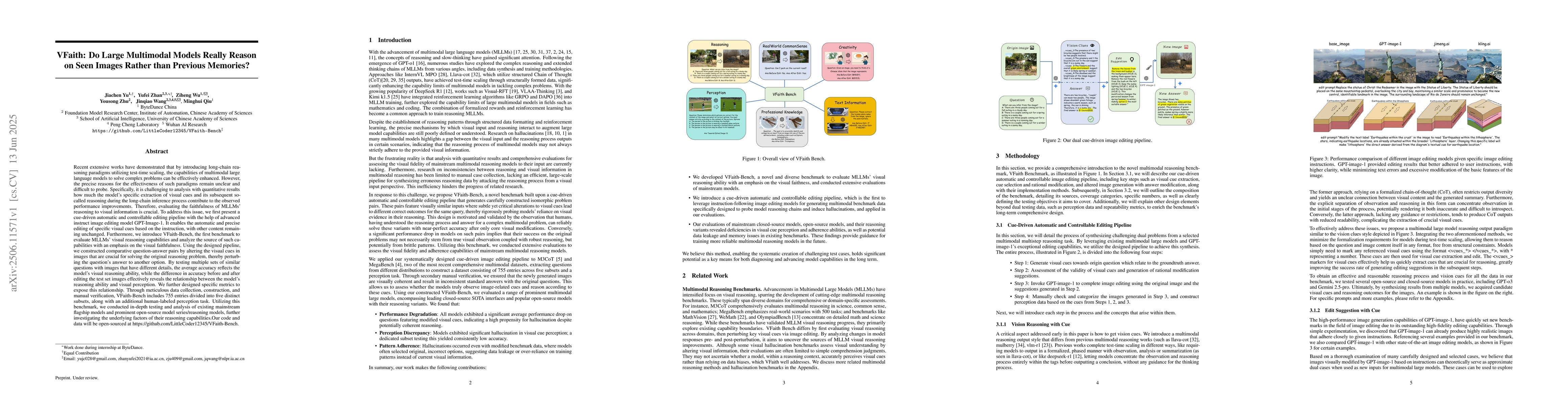 Thumbnail for VFaith: Do Large Multimodal Models Really Reason on Seen Images Rather
  than Previous Memories?