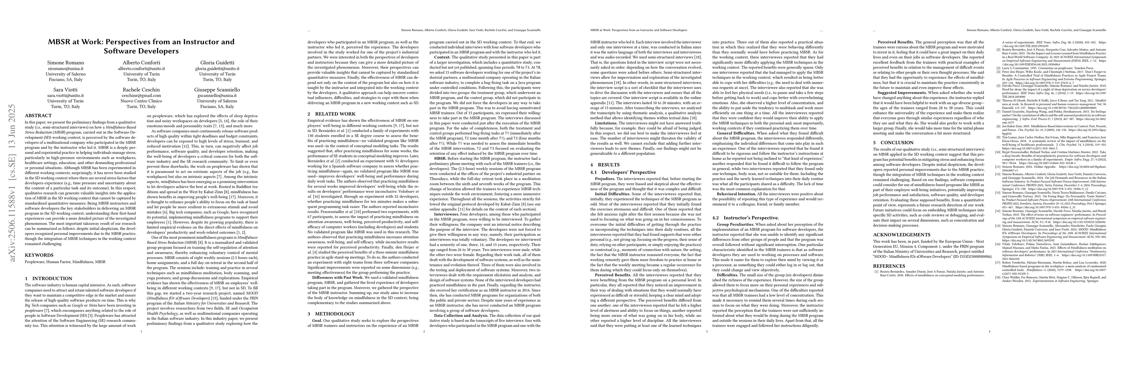 Thumbnail for MBSR at Work: Perspectives from an Instructor and Software Developers
