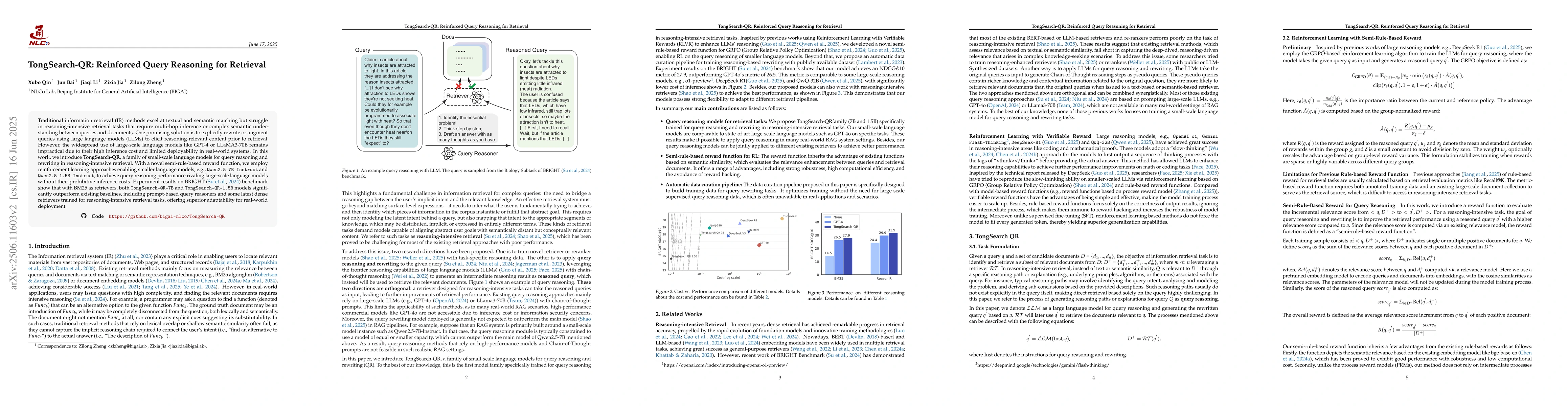 Thumbnail for TongSearch-QR: Reinforced Query Reasoning for Retrieval