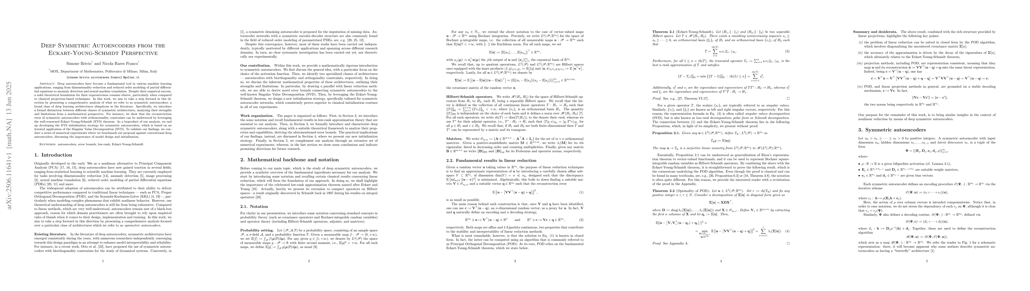 Thumbnail for Deep Symmetric Autoencoders from the Eckart-Young-Schmidt Perspective
