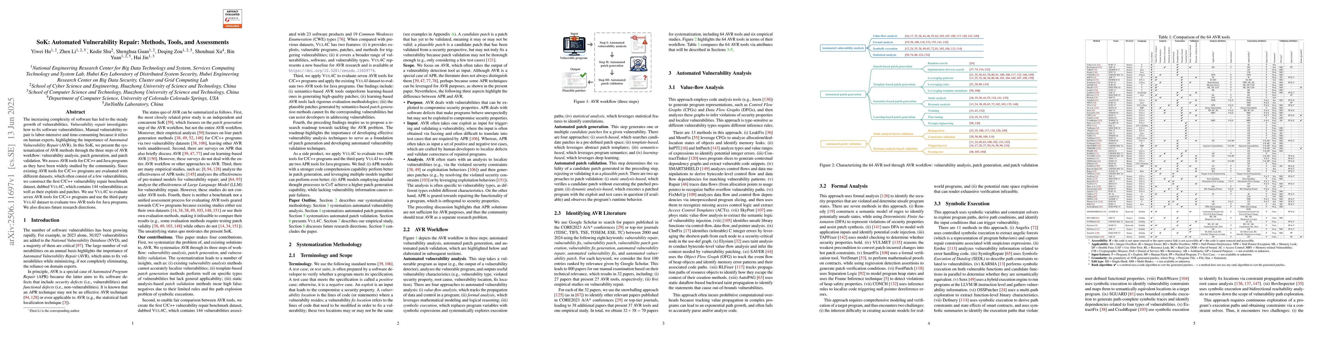 Thumbnail for SoK: Automated Vulnerability Repair: Methods, Tools, and Assessments