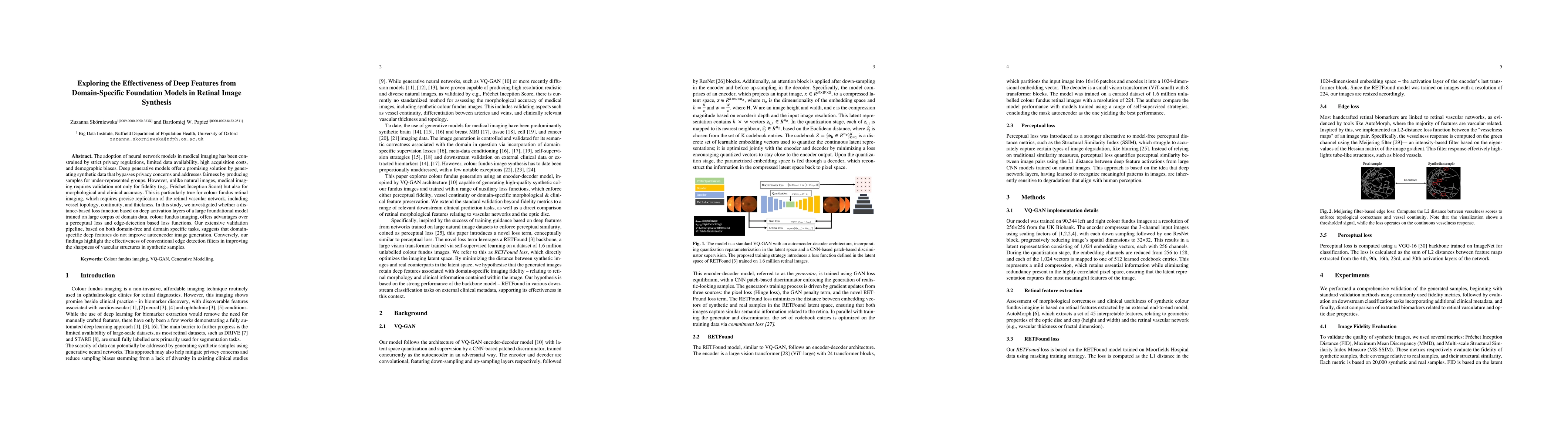 Thumbnail for Exploring the Effectiveness of Deep Features from Domain-Specific
  Foundation Models in Retinal Image Synthesis