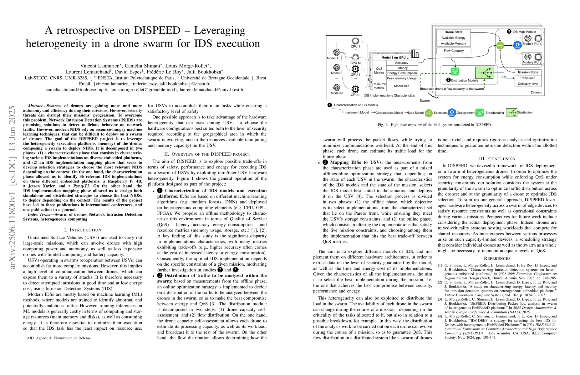 Thumbnail for A retrospective on DISPEED -- Leveraging heterogeneity in a drone swarm
  for IDS execution