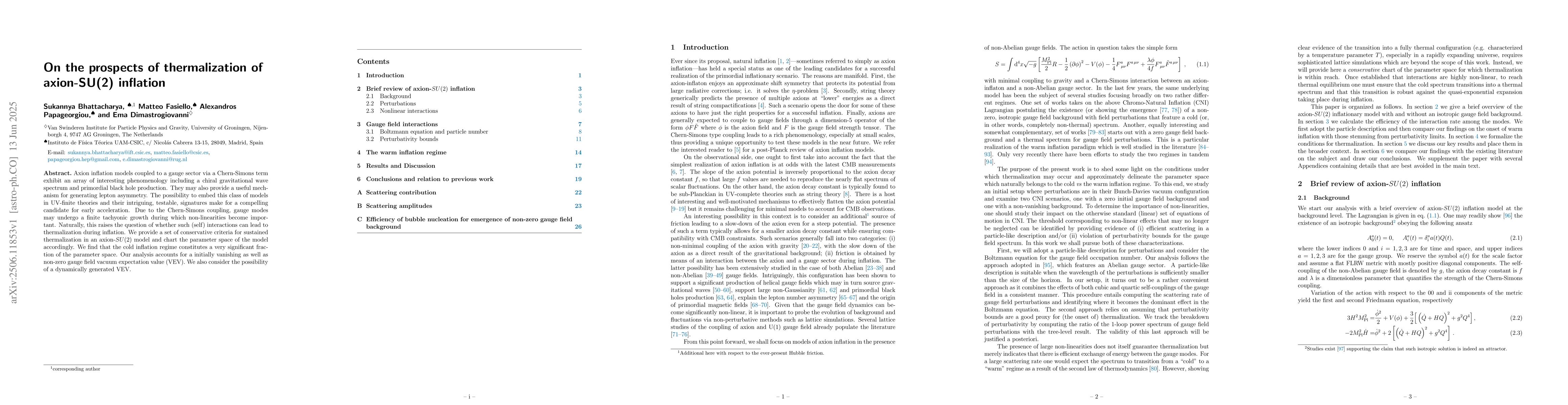 Thumbnail for On the prospects of thermalization of axion-SU(2) inflation