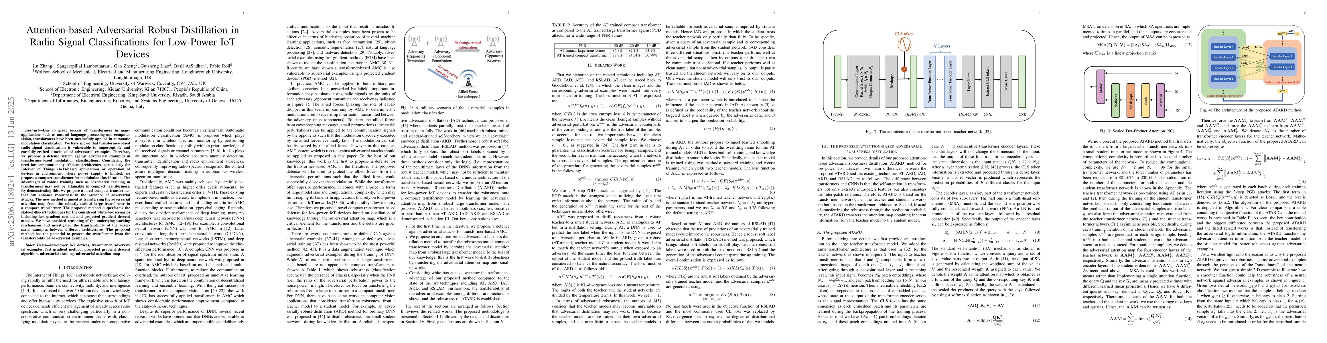 Thumbnail for Attention-based Adversarial Robust Distillation in Radio Signal
  Classifications for Low-Power IoT Devices
