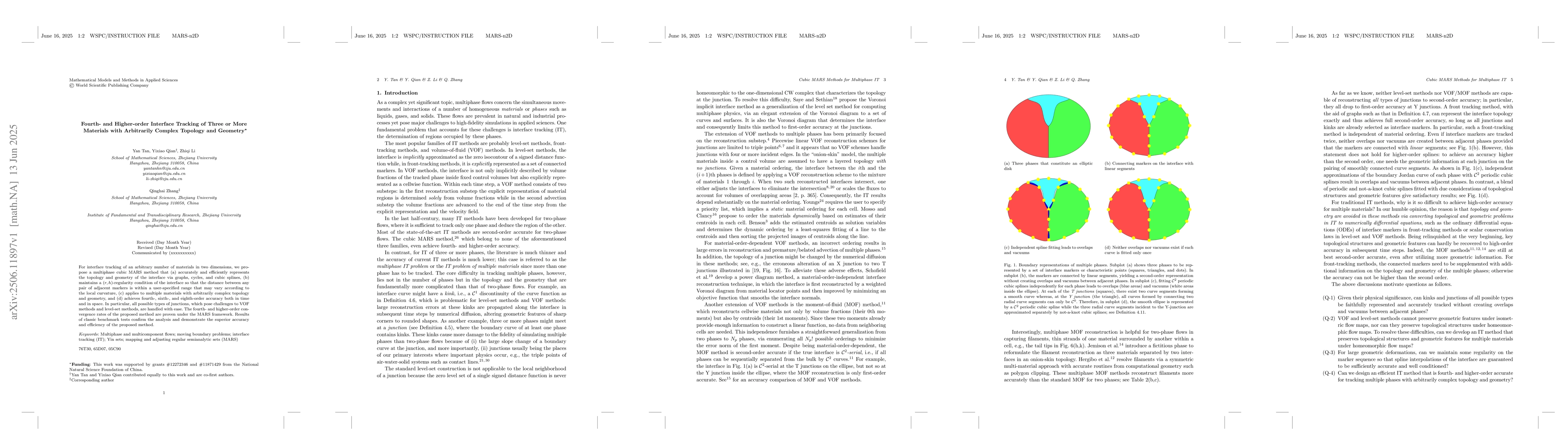 Thumbnail for Fourth- and Higher-order Interface Tracking of Three or More Materials
  with Arbitrarily Complex Topology and Geometry