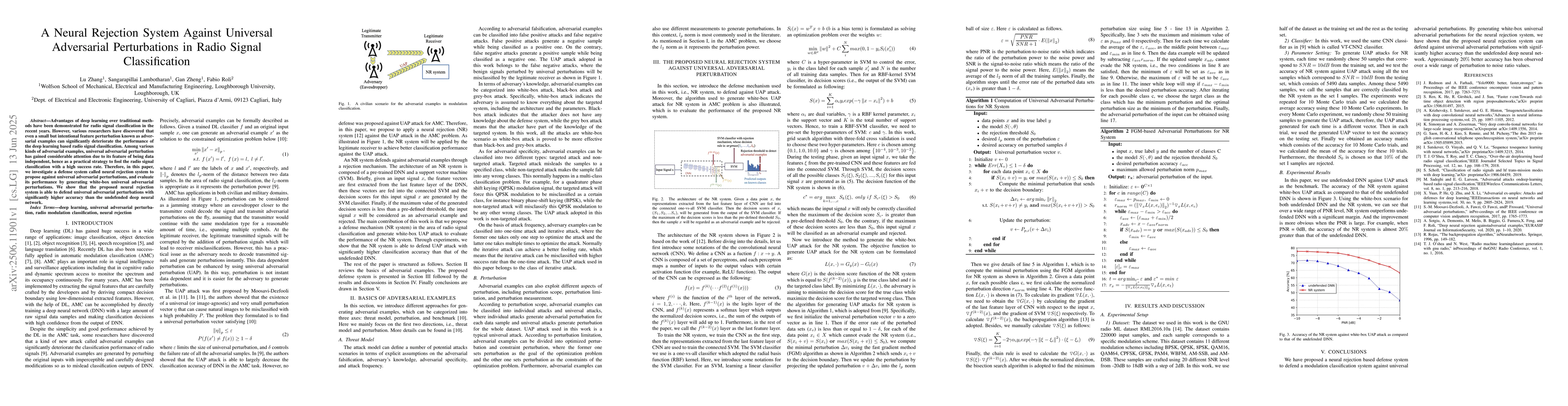 Thumbnail for A Neural Rejection System Against Universal Adversarial Perturbations in
  Radio Signal Classification