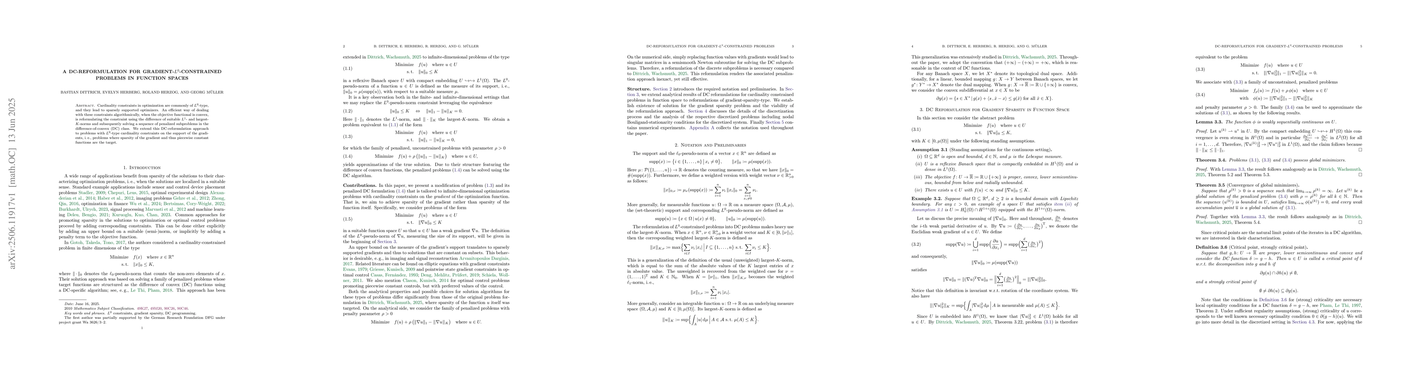 Thumbnail for A DC-Reformulation for Gradient-$L^0$-Constrained Problems in Function
  Spaces