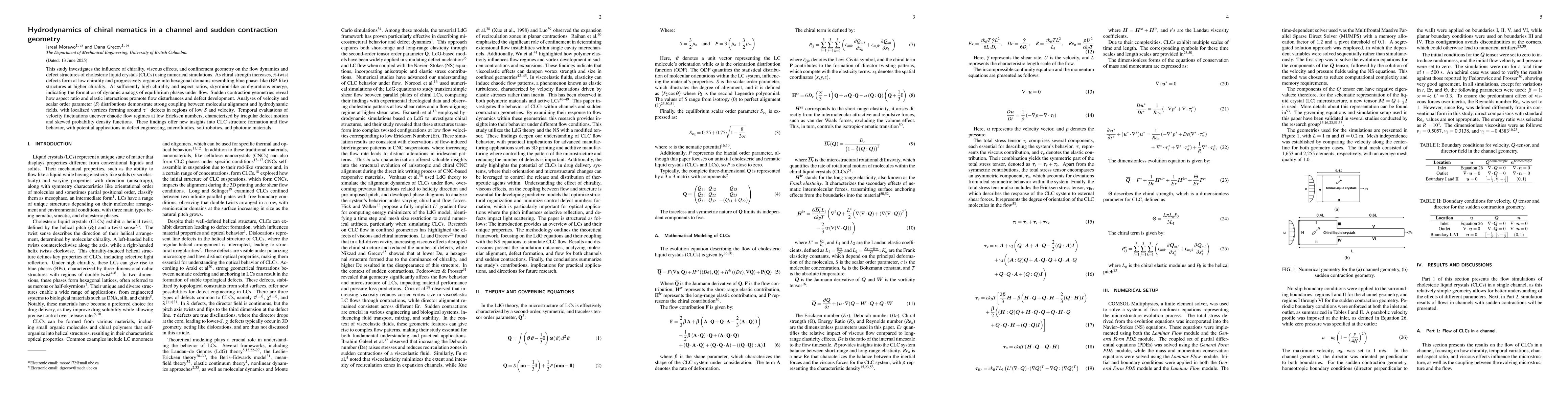 Thumbnail for Hydrodynamics of chiral nematics in a channel and sudden contraction
  geometry